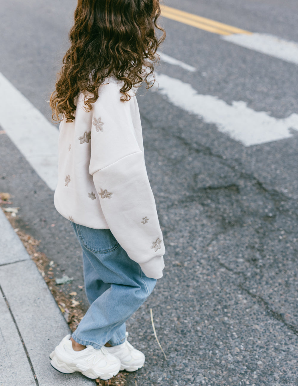 Demi-zip enfant floral