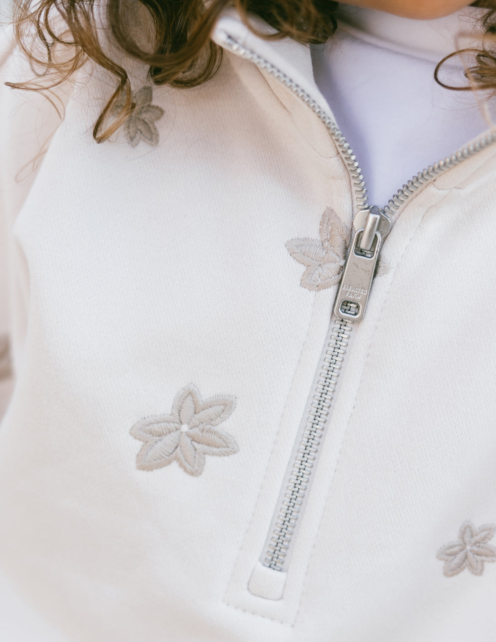 Demi-zip enfant floral