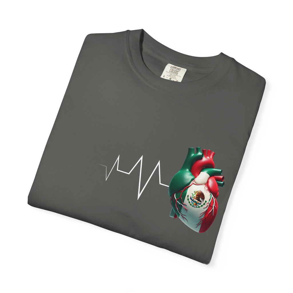 T-shirt MEXIQUE Toujours dans mon cœur | Battement de cœur mexicain Corazon | T-shirts humoristiques et viraux de la fierté latine