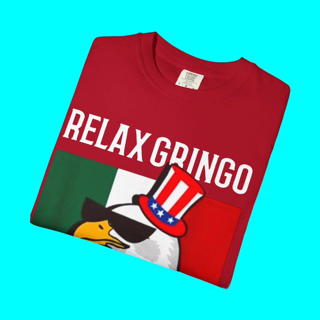 T-shirt « Relax Gringo, je suis légal » | T-shirts humoristiques viraux latinos Mexique + États-Unis | 3 coloris