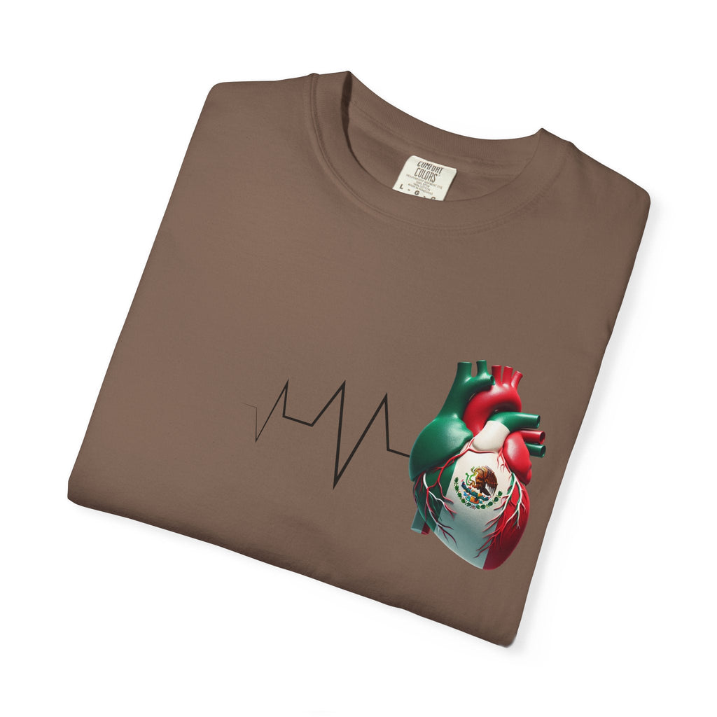 T-shirt MEXIQUE Toujours dans mon cœur | Battement de cœur mexicain Corazon | T-shirts humoristiques et viraux de la fierté latine