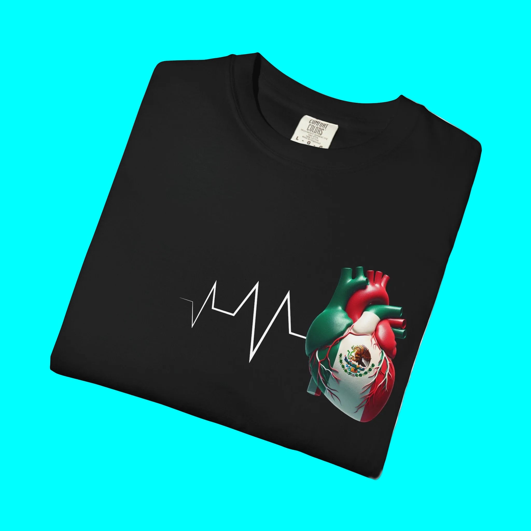 T-shirt MEXIQUE Toujours dans mon cœur | Battement de cœur mexicain Corazon | T-shirts humoristiques et viraux de la fierté latine