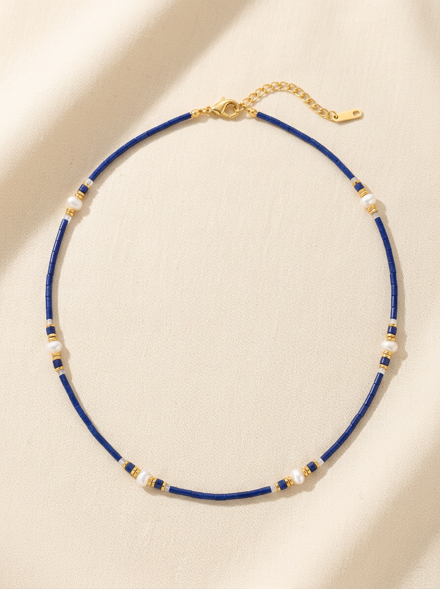 Collier multirangs de perles d'eau douce