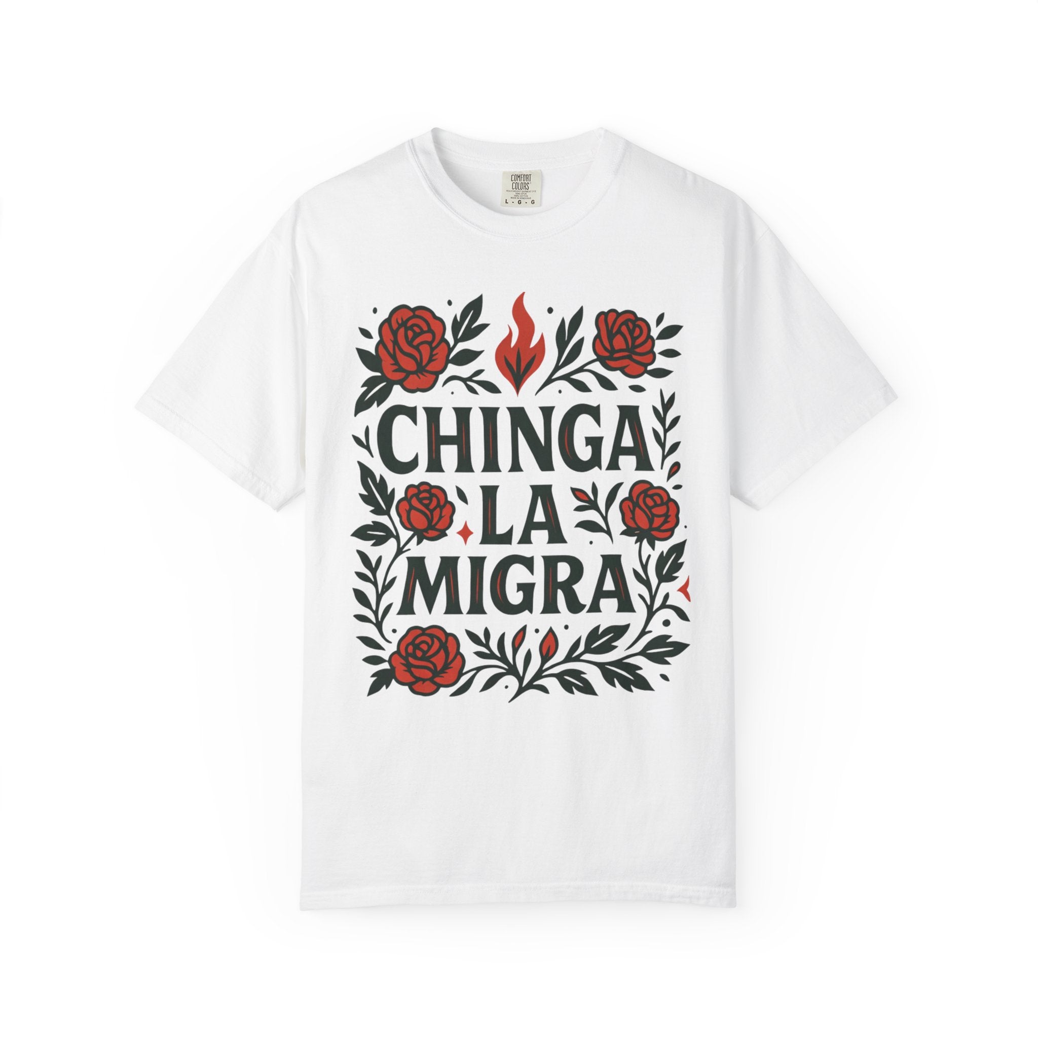 T-shirt double face La Resistencia | Chinga La Migra Édition Protestation Immigration Justice ICE | T-shirts viraux Fierté latine