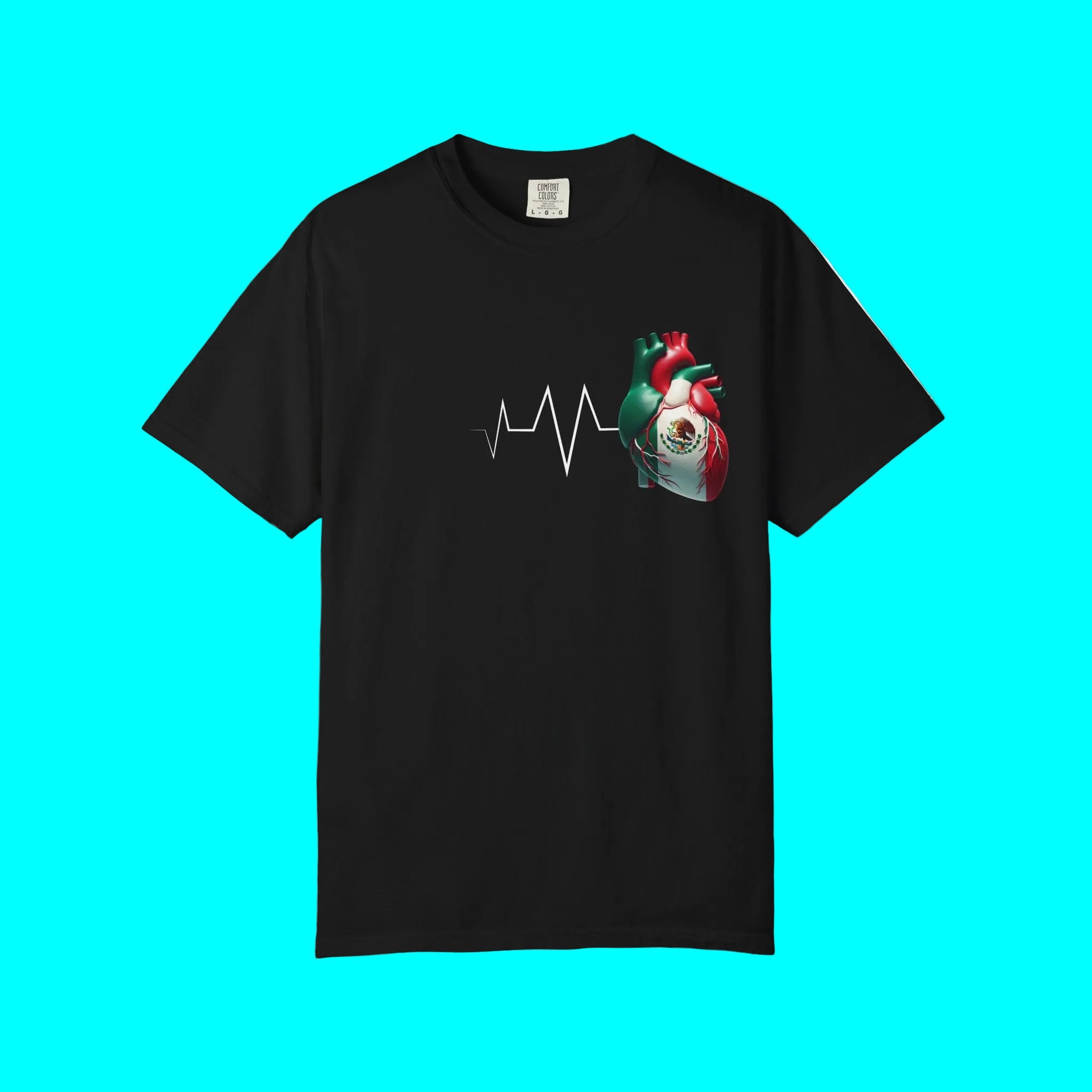 T-shirt MEXIQUE Toujours dans mon cœur | Battement de cœur mexicain Corazon | T-shirts humoristiques et viraux de la fierté latine