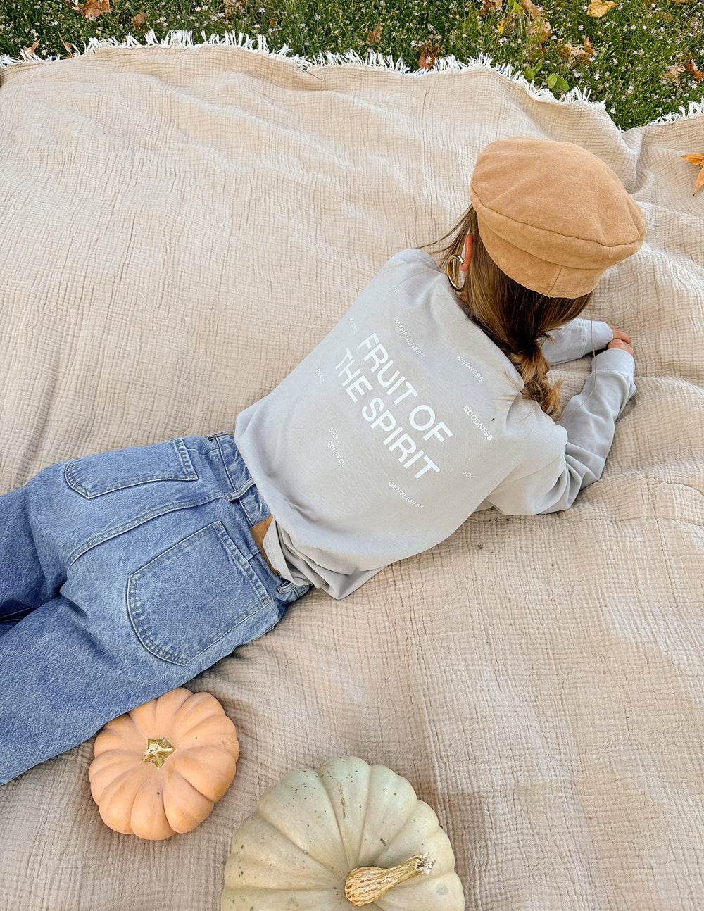 T-shirt unisexe manches longues Fruit de l'Esprit gris