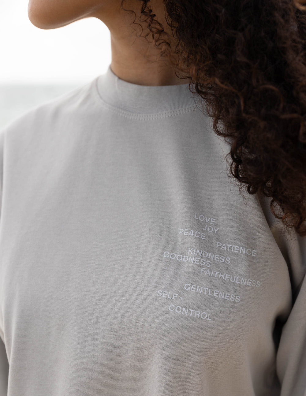 T-shirt unisexe manches longues Fruit de l'Esprit gris