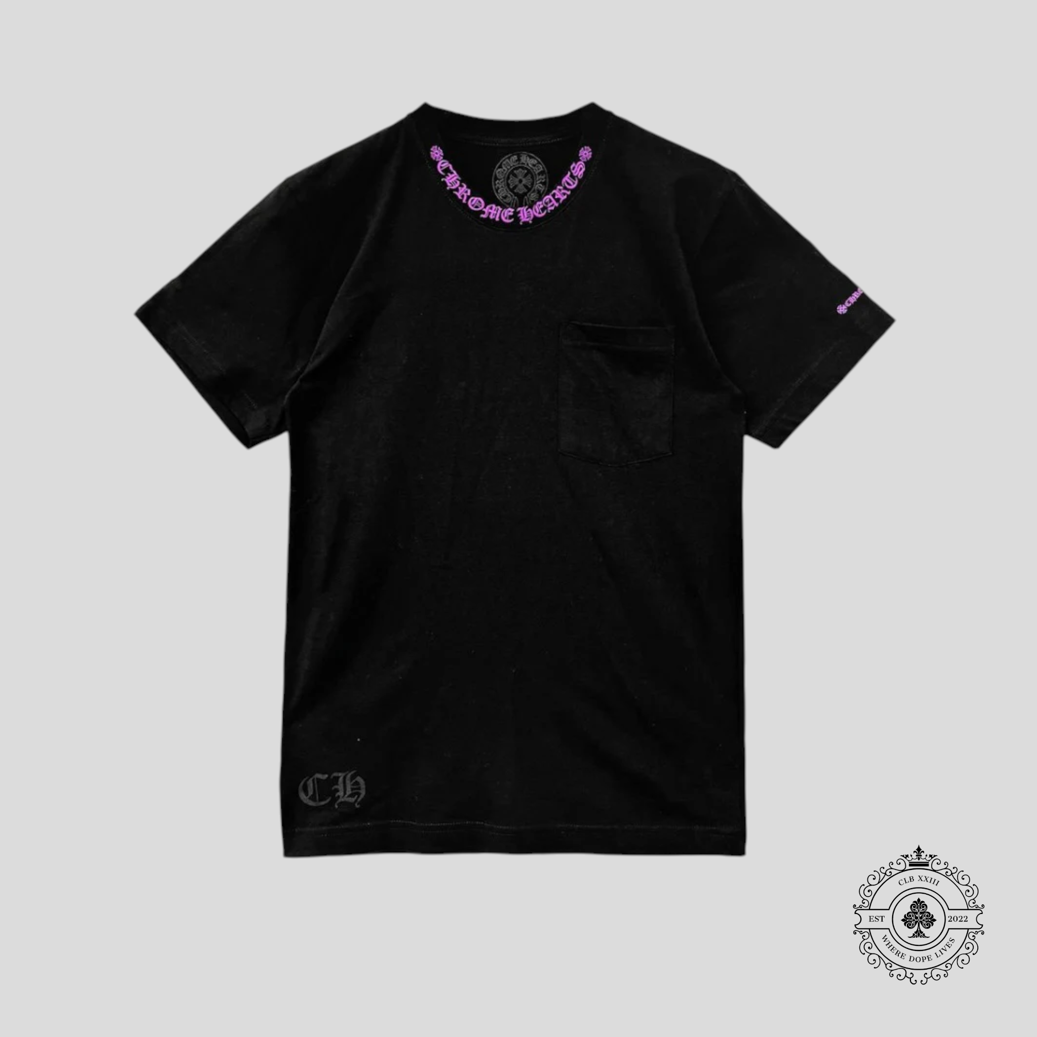 T-shirt à logo et poches Chrome Hearts en noir et violet