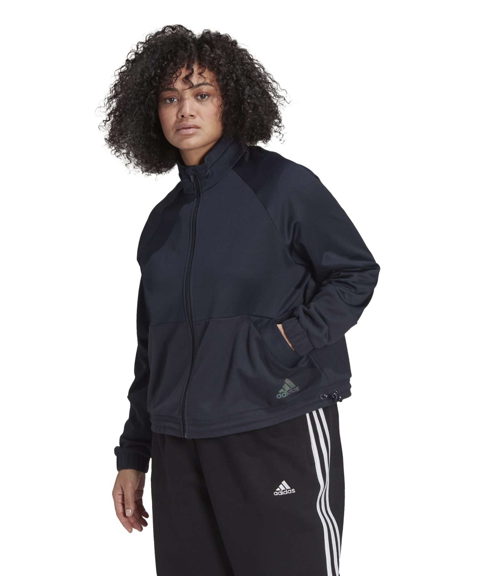 Veste de survêtement adidas X ZOE SALDANA PRIMEGREEN en tricot pour femme (taille plus) - Encre de Légende
