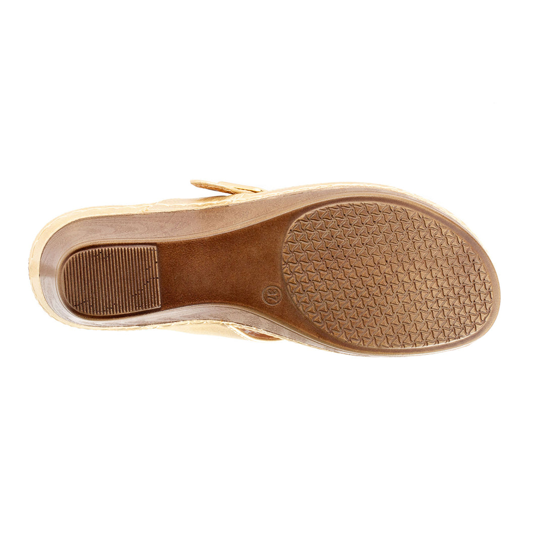 Women's Flora Gold Wedge Sandals