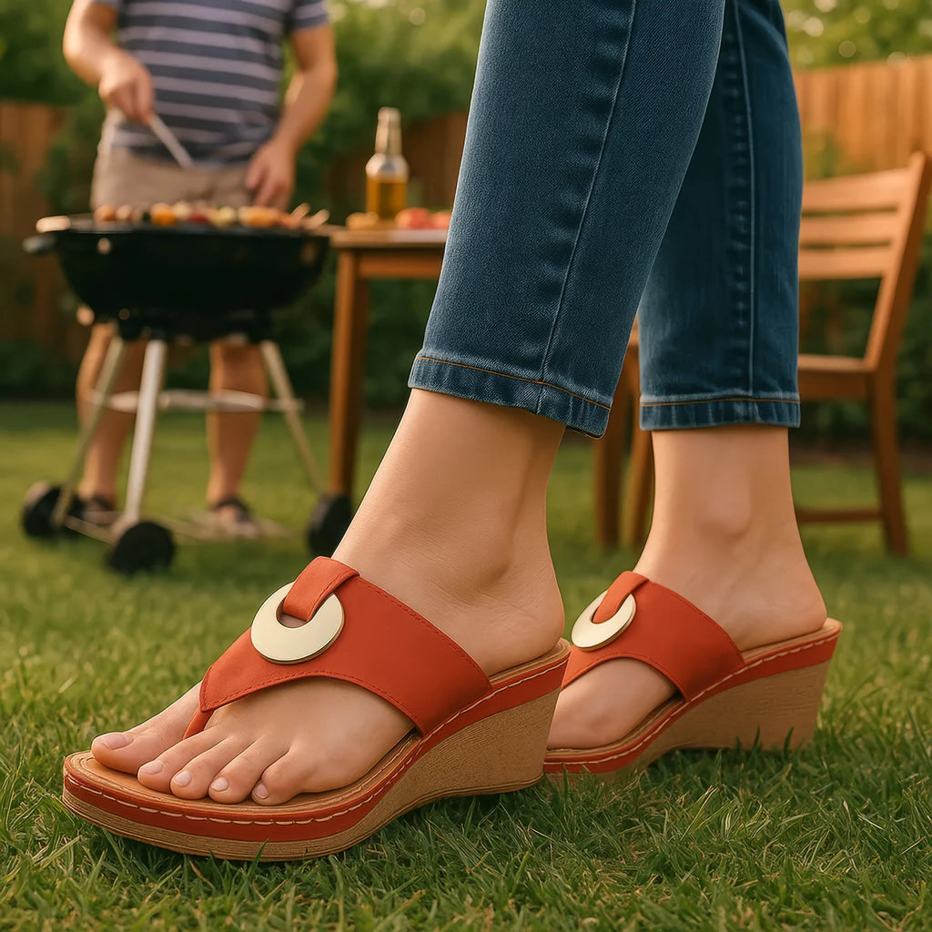 Sandales compensées Genelle Natural pour femme