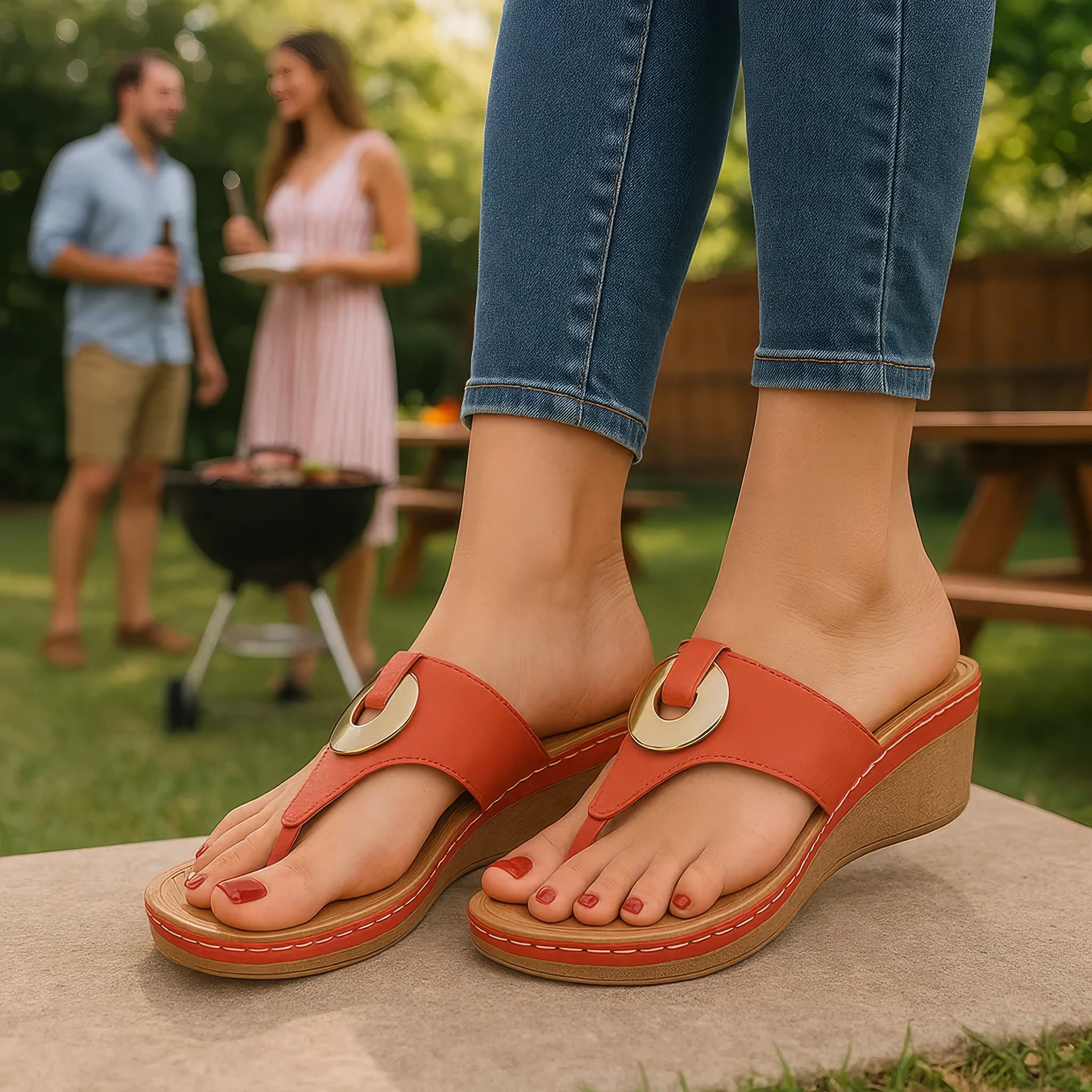Sandales compensées Genelle Natural pour femme