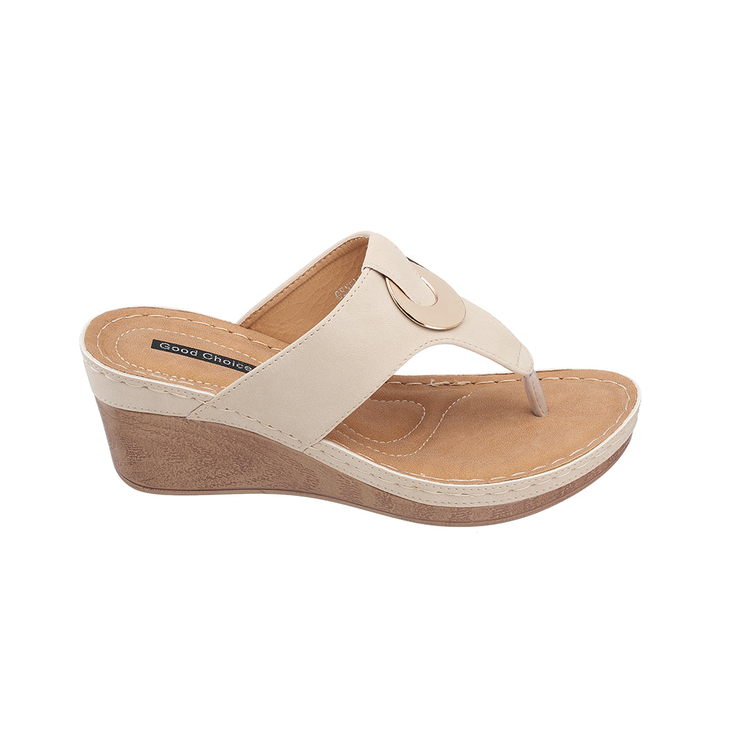 Sandales compensées Genelle Natural pour femme
