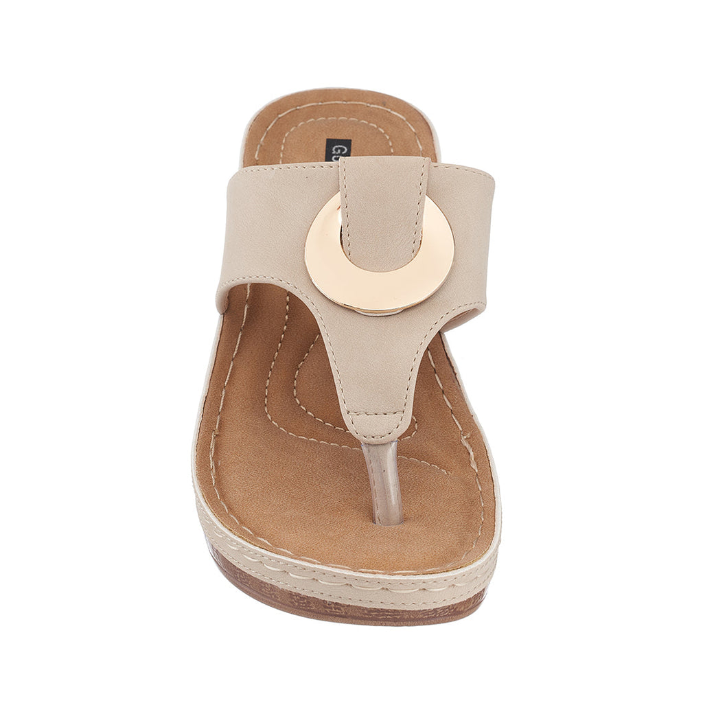 Sandales compensées Genelle Natural pour femme