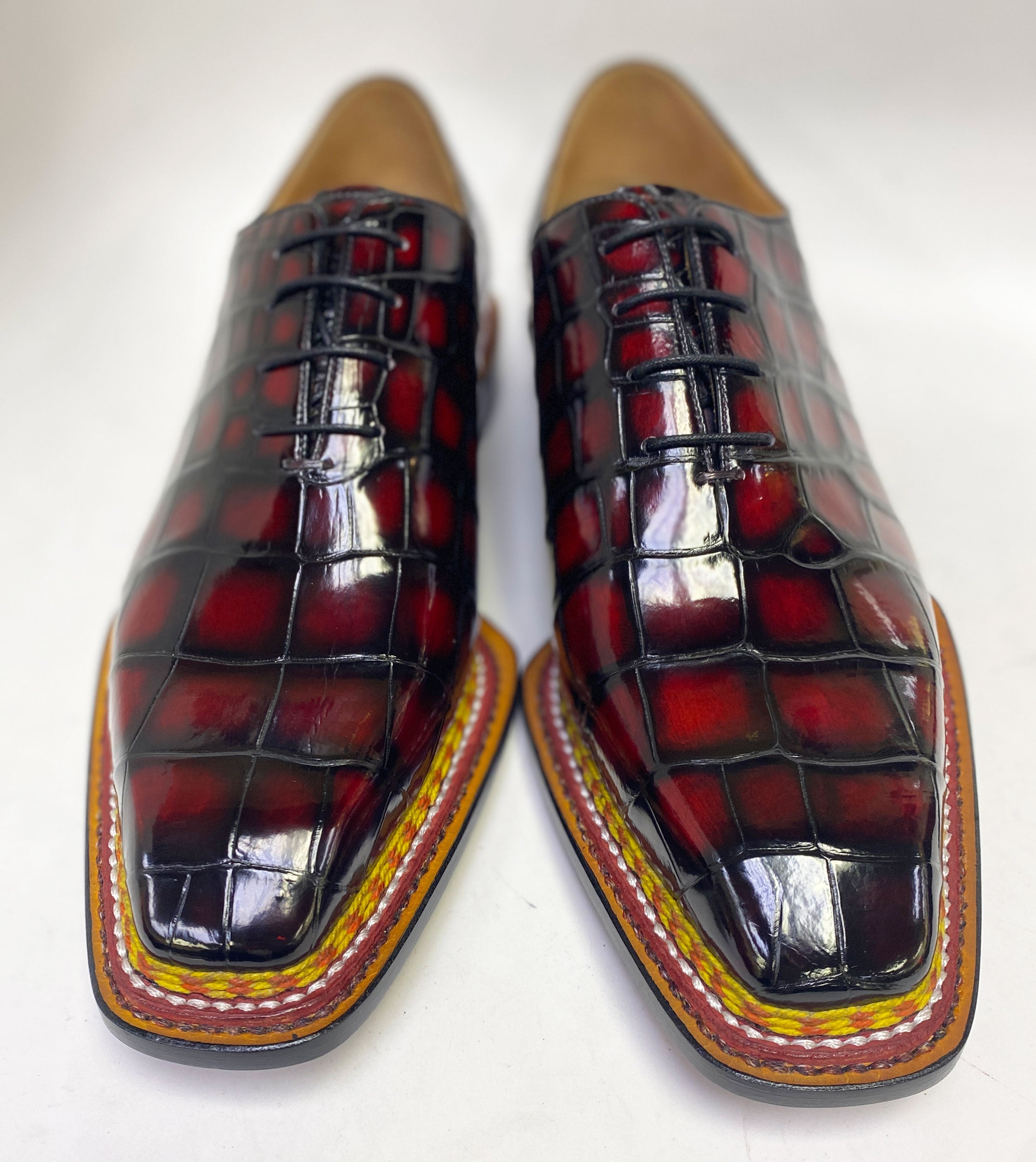 Maurice Ghost Alligator Oxford - Burgundy