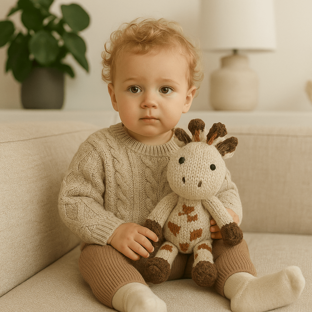 Doudou en maille tricotée | Gérald la Girafe