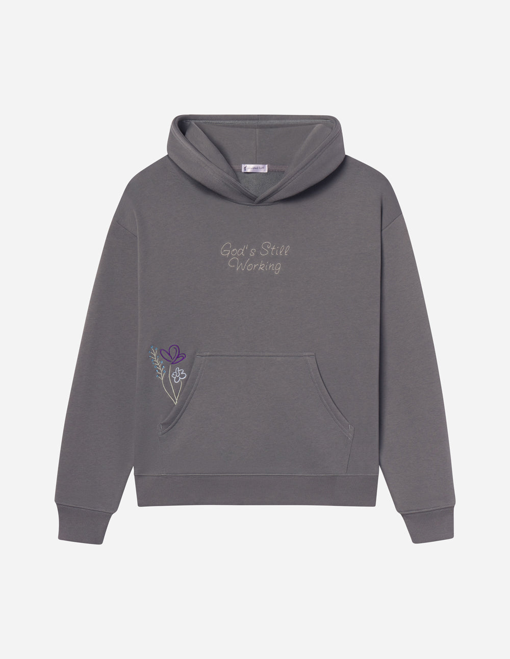 Sweat à capuche unisexe "Dieu travaille toujours"