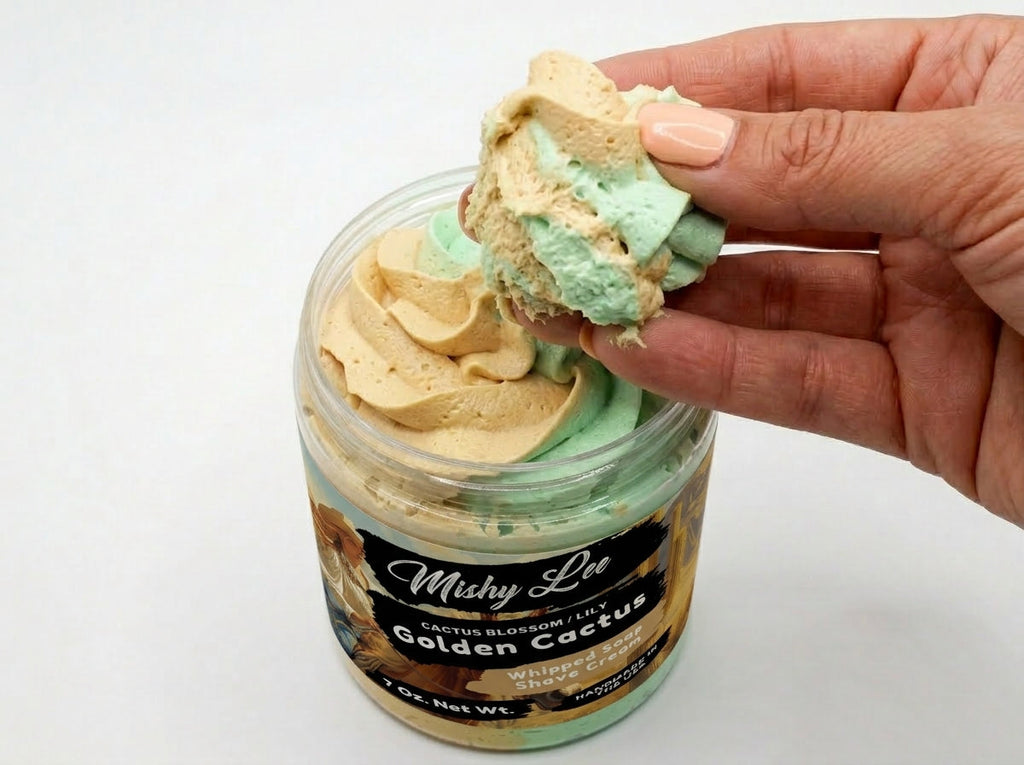 Savon fouetté et crème à raser Golden Cactus