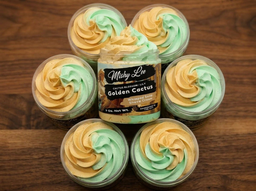 Savon fouetté et crème à raser Golden Cactus