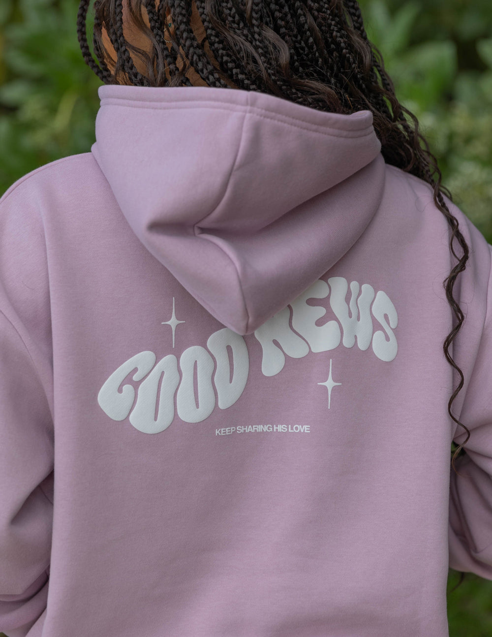 Bonne nouvelle, sweat à capuche rose unisexe