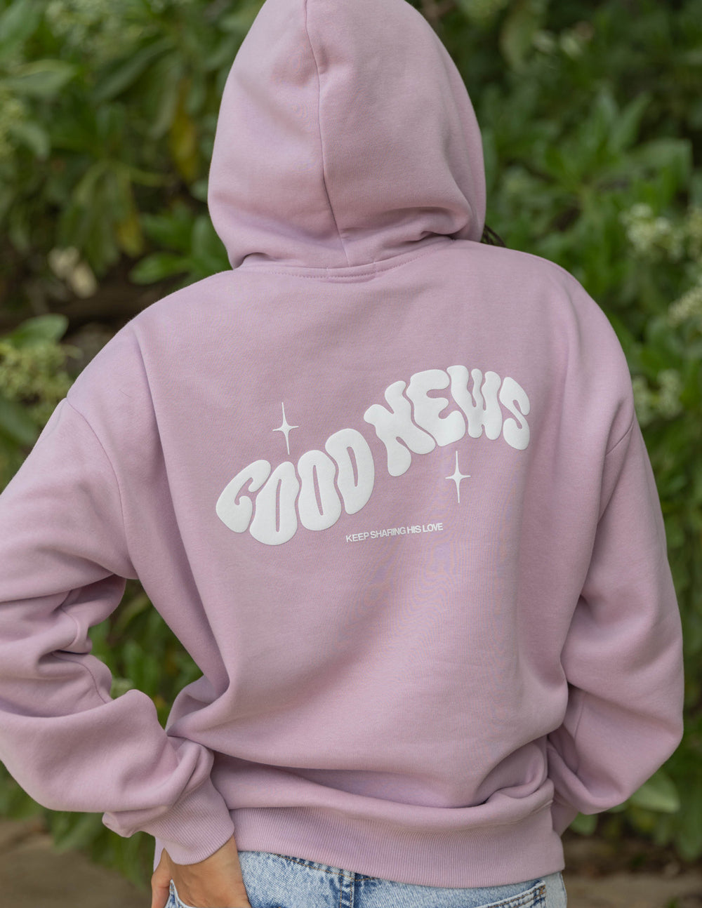 Bonne nouvelle, sweat à capuche rose unisexe