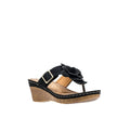 Sandales compensées noires Flora pour femme