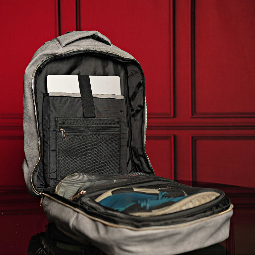 Sac de ville en cuir gris