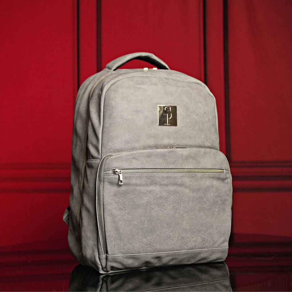 Sac de ville en cuir gris