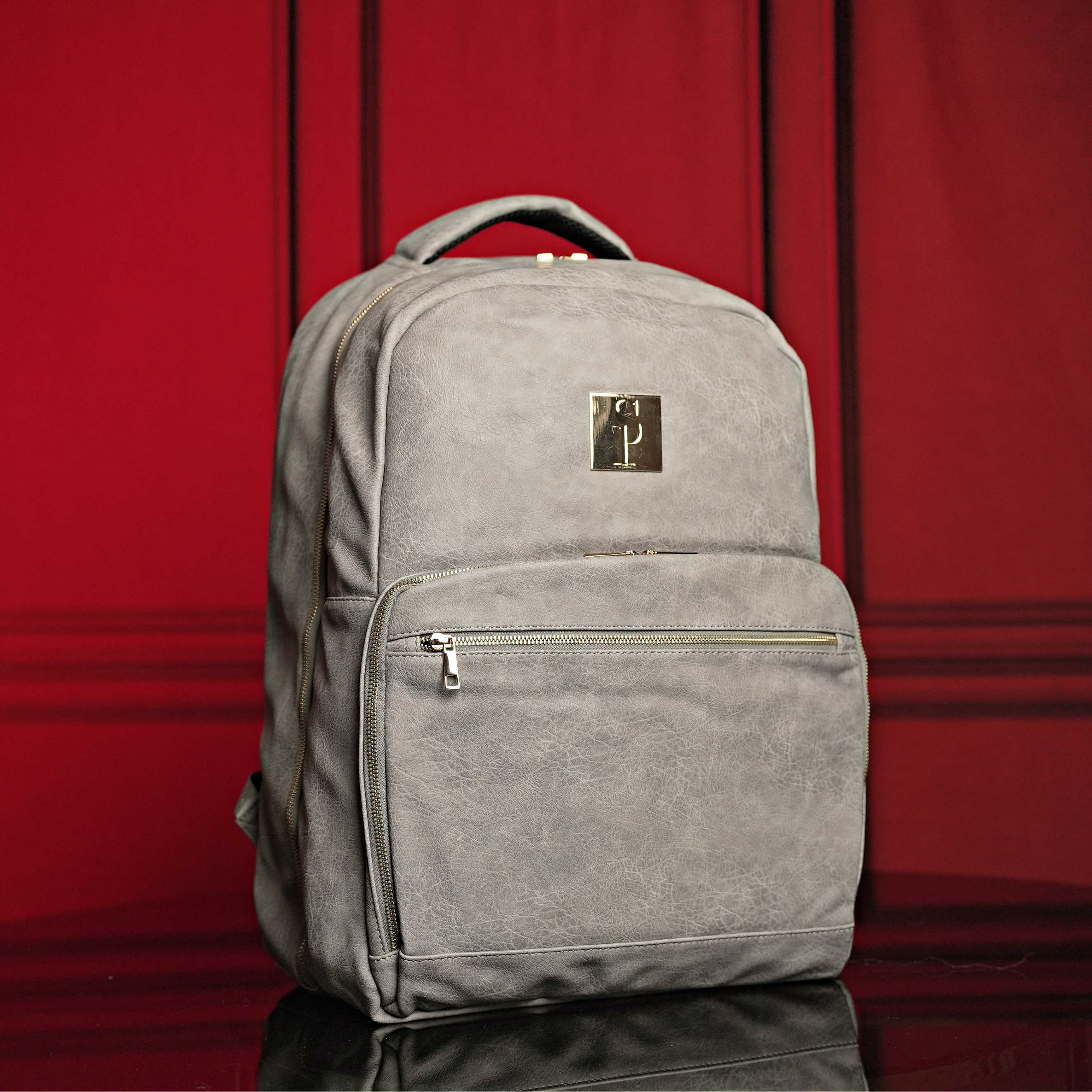 Sac de ville en cuir gris