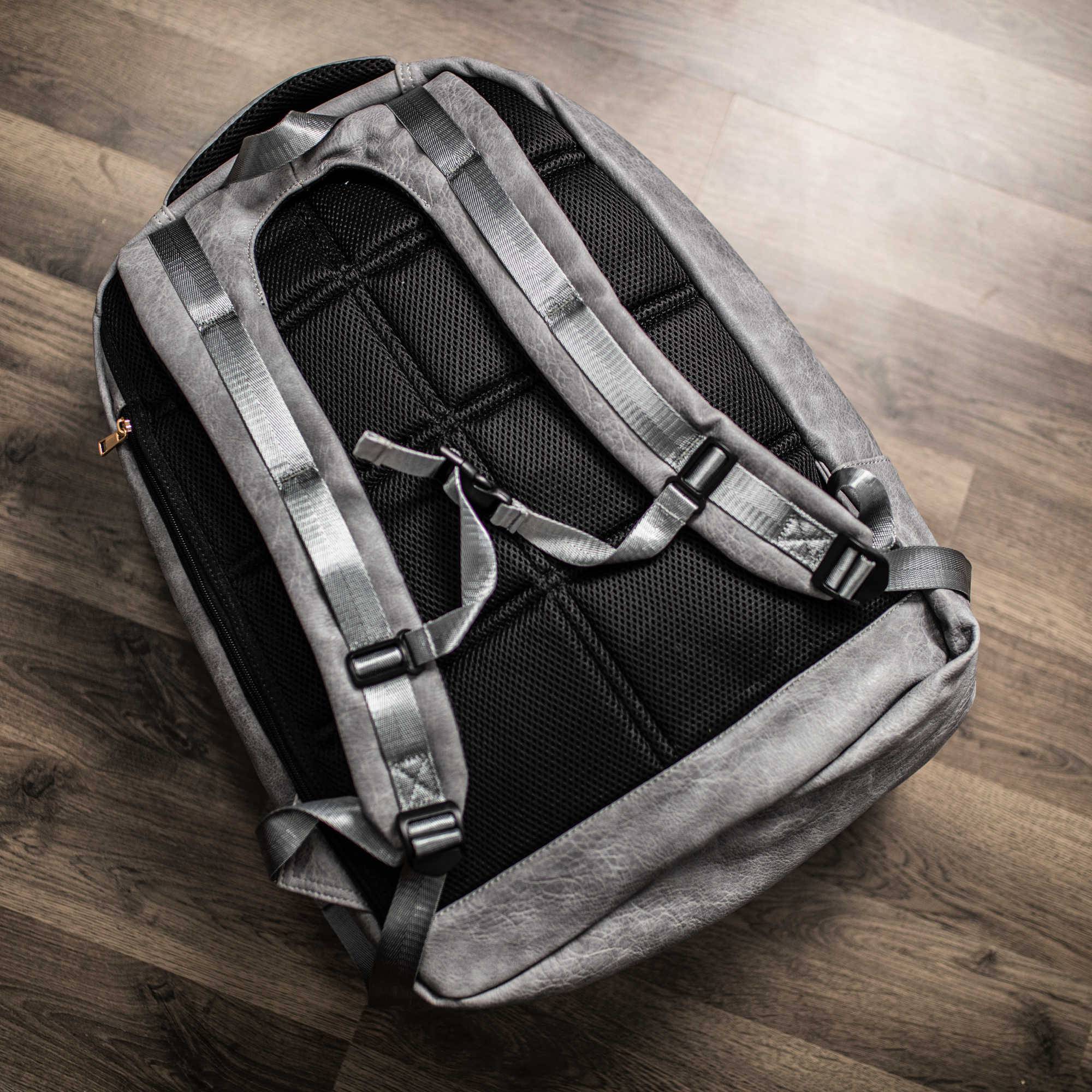 Sac de ville en cuir gris
