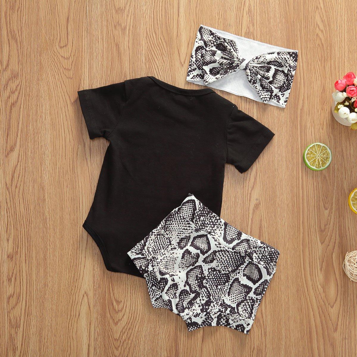Ensemble de vêtements pour nouveau-nés bébés filles - hauts à manches courtes, short, bandeau - design élégant et moderne pour la fille à papa