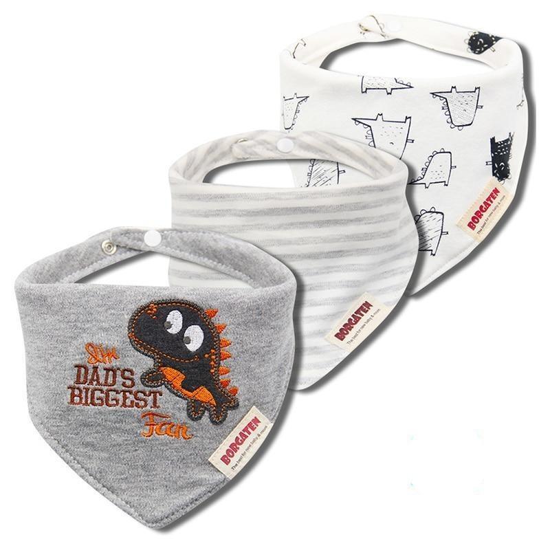 Lot de 3 bavoirs bandana confortables, imperméables, en coton biologique, pour bébé fille et garçon