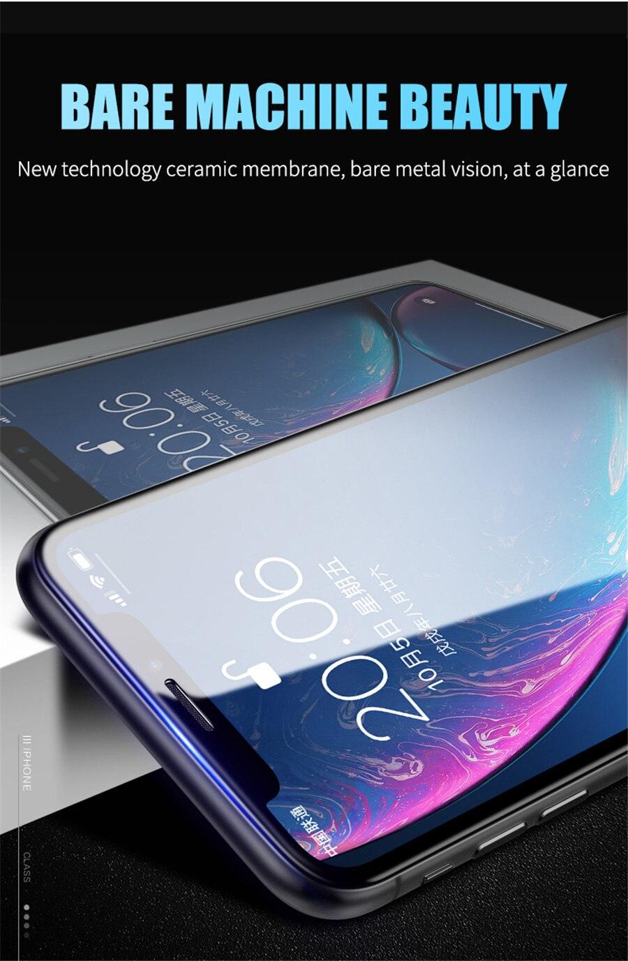 Protecteur d'écran en céramique à couverture complète Film souple antidéflagrant pour iPhone 12 Mini 11 Pro XS Max XR X 8 7 6S Plus SE2 Verre souple Protecteur d'écran en verre trempé compatible iPhone