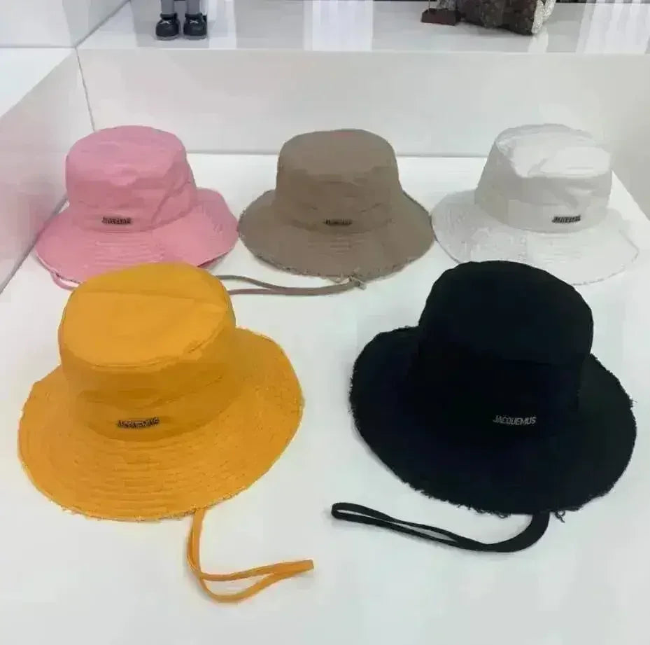 Chapeau de soleil en coton pour femme - Chapeau kaki à large bord - Indispensable de plage UPF