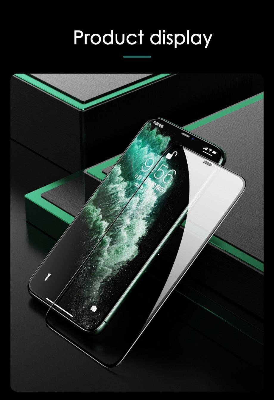 3 coques de protection intégrales en verre pour iPhone 11, 12, 13, 14 Pro Max, protection d'écran pour iPhone X, Xr, Xs Max, 7, 8, 6s Plus, Se, en verre, bord à bord, couverture complète de l'écran