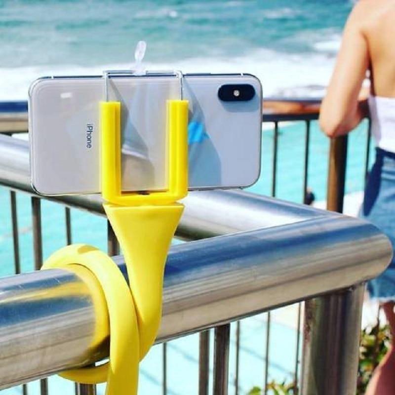 Monopode universel jaune flexible pour perche à selfie, support de téléphone de haute qualité pour appareil photo