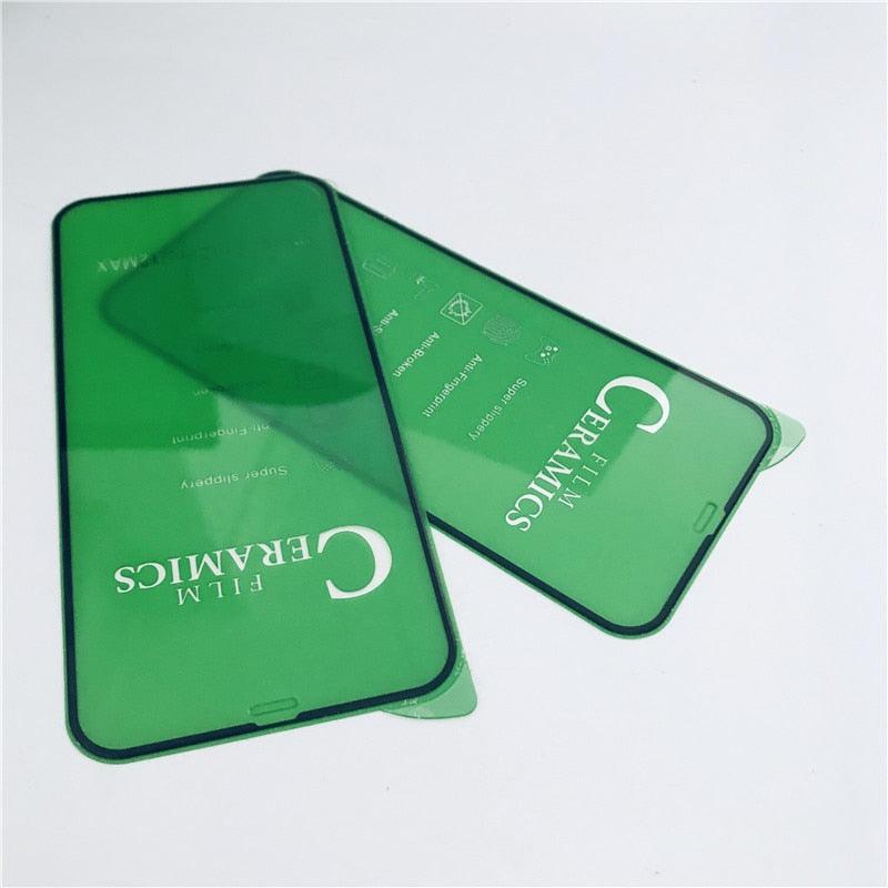 Protecteur d'écran en céramique à couverture complète Film souple antidéflagrant pour iPhone 12 Mini 11 Pro XS Max XR X 8 7 6S Plus SE2 Verre souple Protecteur d'écran en verre trempé compatible iPhone