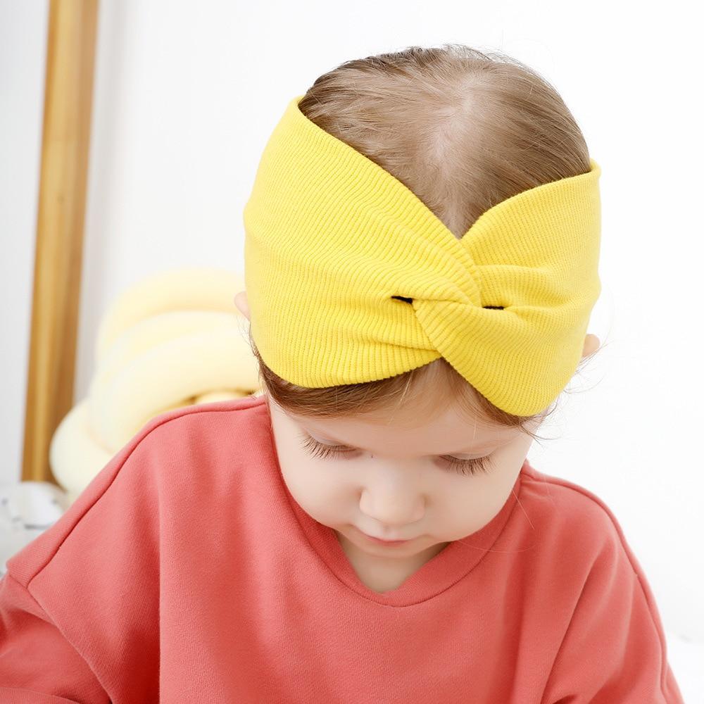 Bandeau Fille Torsadé Noué Doux Élastique Bébé Fille Doux Élastique Turban Bandeau Fille Nouvelle Tendance Hiver Automne