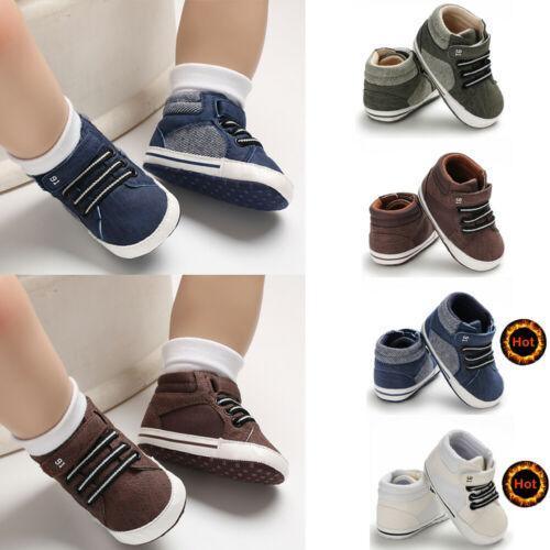 Chaussures à semelle souple pour nouveau-nés (0-18 mois), bottines à lacets pour garçons, baskets, cadeau idéal pour bébé
