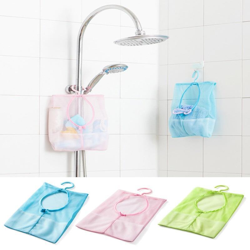 Sacs de rangement suspendus multifonctionnels en maille pour salle de bain, sacs en maille écologiques pour jouets de bain, paniers pour articles de rangement de salle de bain