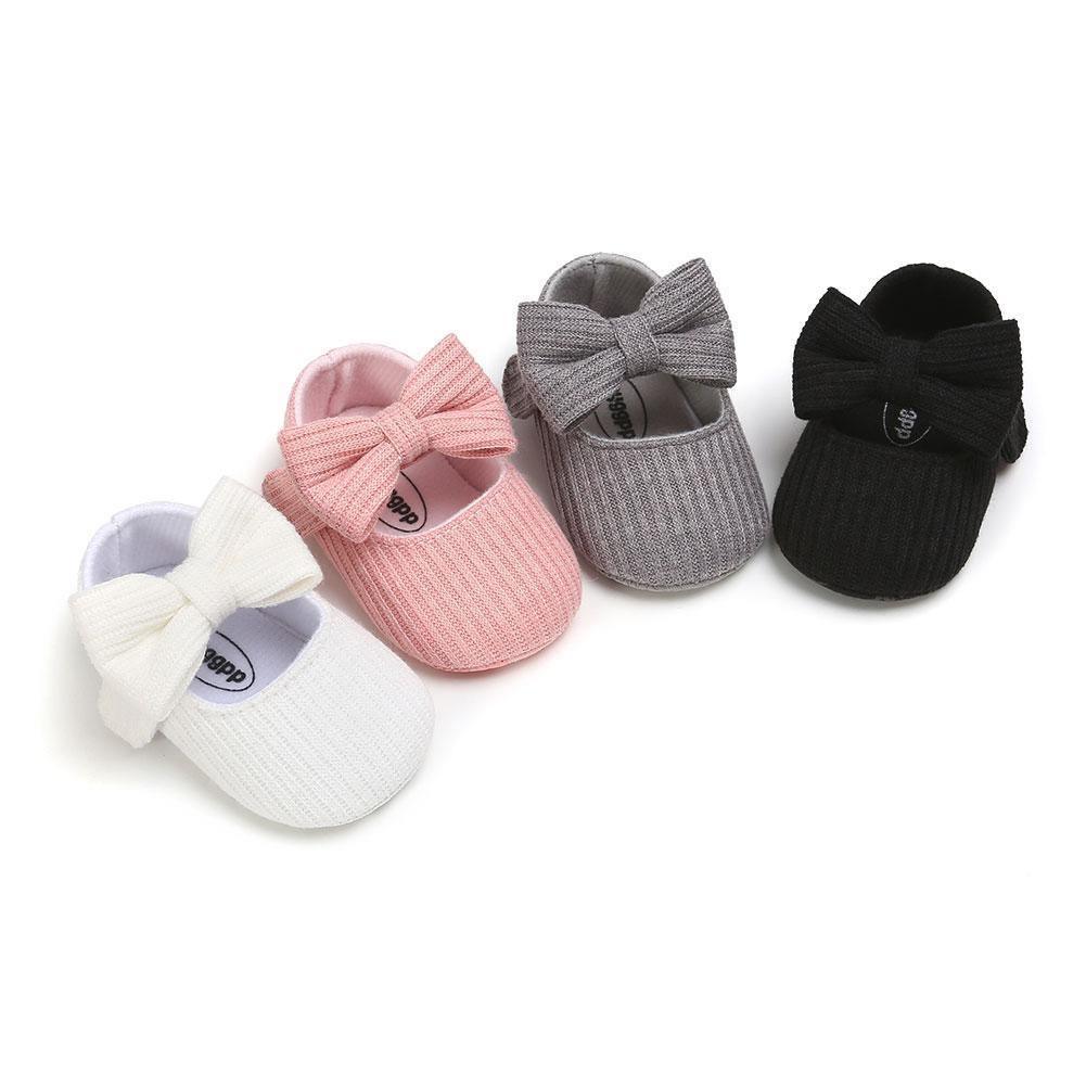 Chaussures de princesse pour bébé fille, nœud papillon, semelle souple, décontractées, pour nouveau-nés, 0-18 mois
