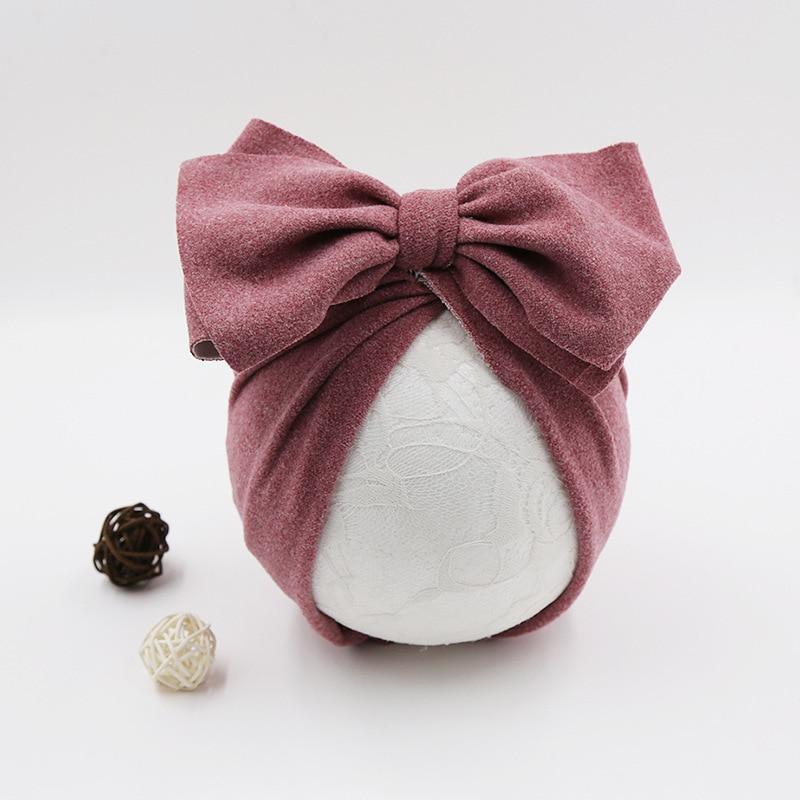 Bonnet pour bébé nouveau-né en coton moderne et élégant, avec nœud supérieur, excellent pour les accessoires de photographie, turban pour bébé