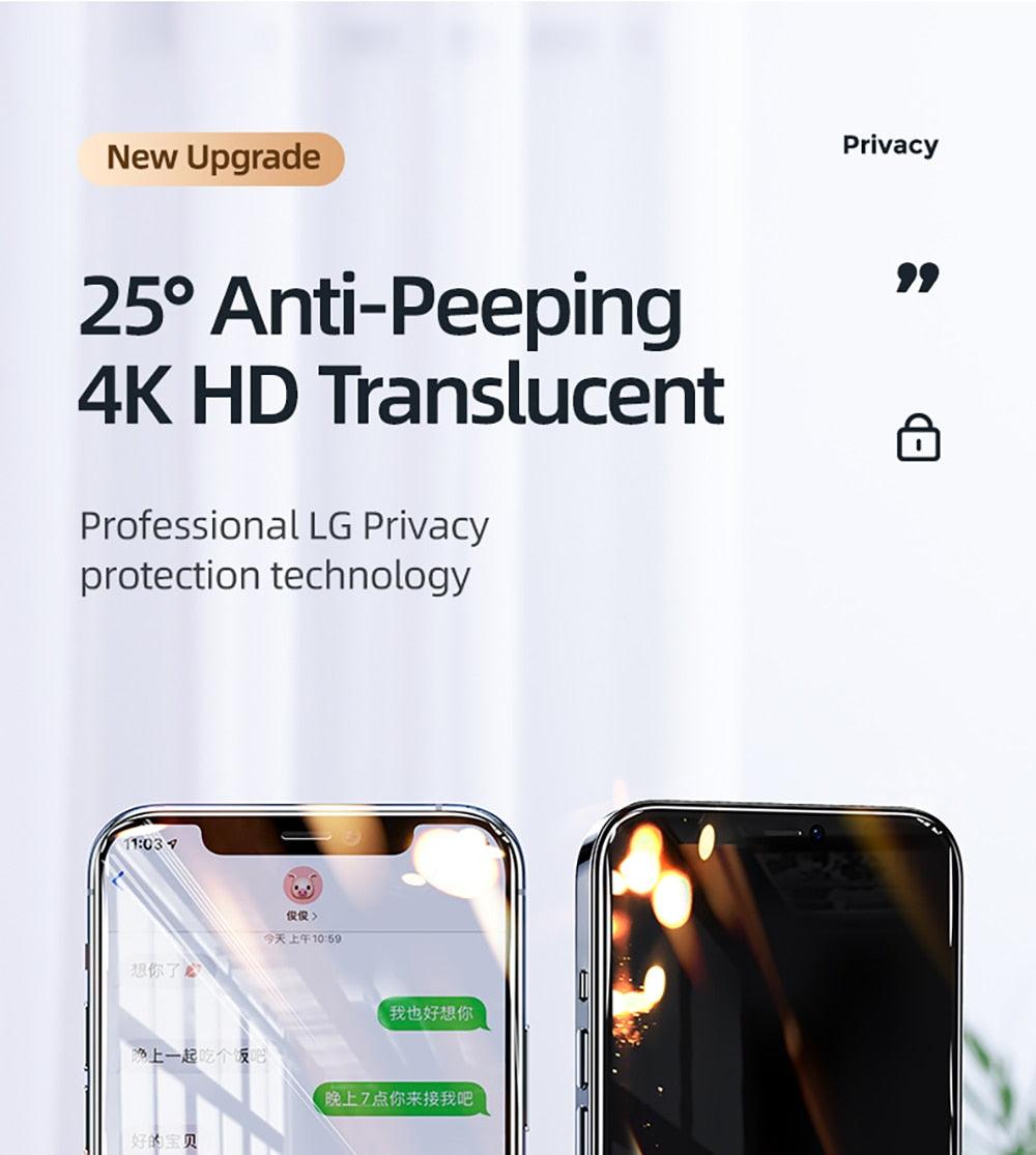 3 Pièces Meilleur Verre Trempé Confidentialité 9H pour iPhone 11 12 13 14 Pro Mini XS MAX X XR 6S 7 8 Plus SE Film de Protection Écran Anti-Espion Anti-Peeping en Verre Trempé pour iPhone