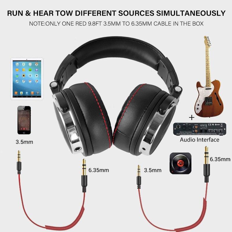 Casque DJ professionnel filaire STEVVEX avec microphone, supra-auriculaire, moniteur HiFi, pour téléphone et PC