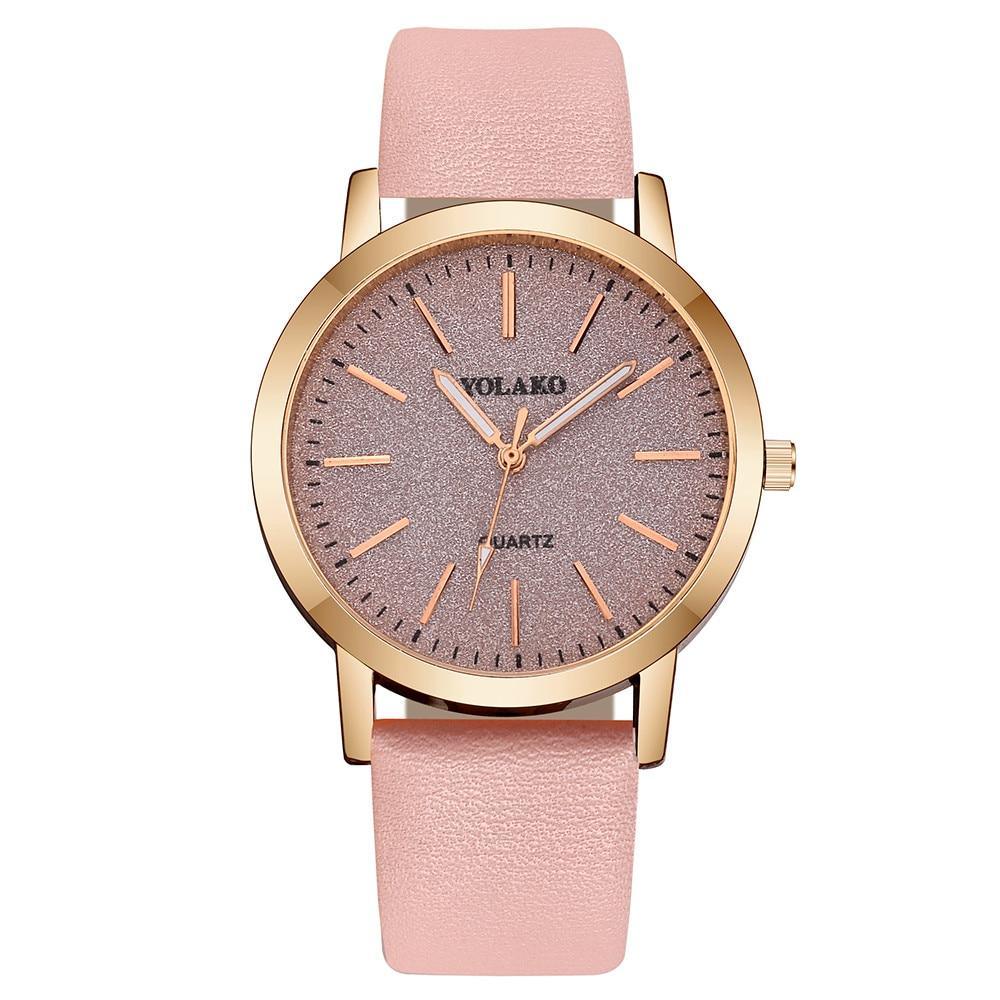 Montre Sky Watch pour femme, montre-bracelet décontractée à quartz avec bracelet en cuir, affichage analogique, montre de luxe pour femmes et jeunes filles