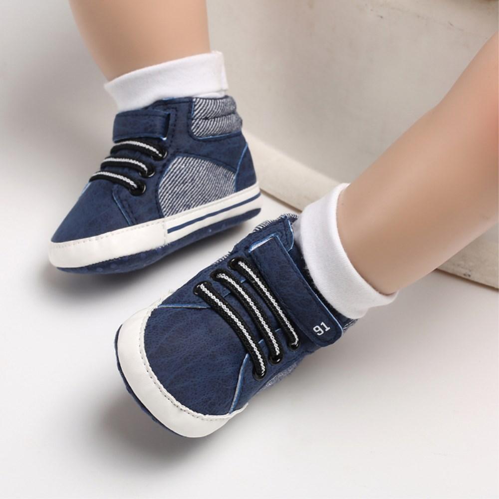Chaussures à semelle souple pour nouveau-nés (0-18 mois), bottines à lacets pour garçons, baskets, cadeau idéal pour bébé