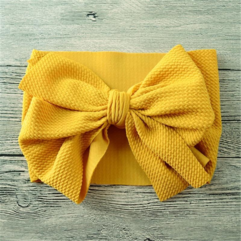 Grand bandeau pour nouveau-né avec gros nœud pour bébé fille, bandeau turban avec nœud désordonné