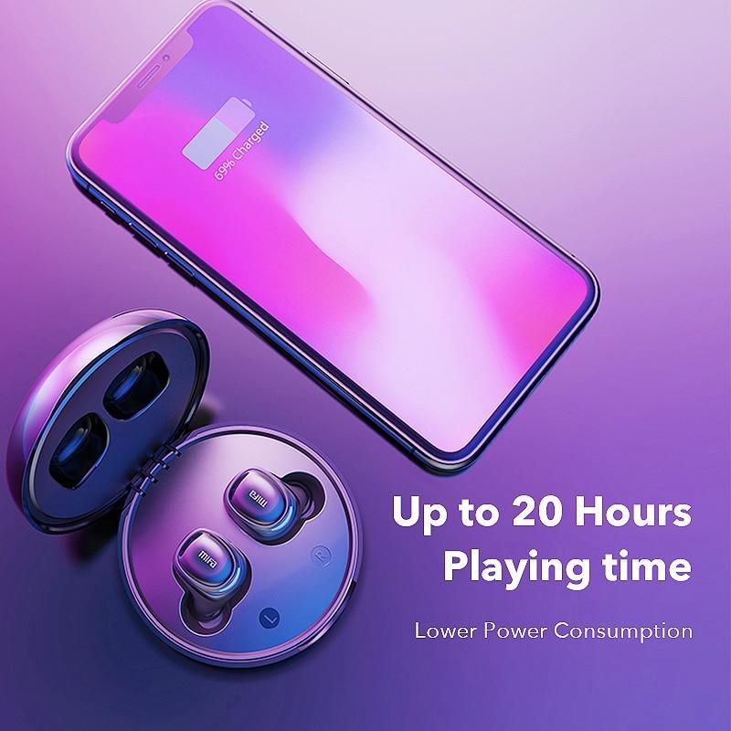 Écouteurs de luxe sans fil Bluetooth avec contrôle tactile, casque stéréo sans fil pour smartphones Android et iOS avec boîtier de charge.
