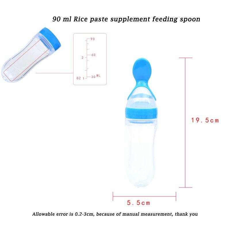 Biberon compressible avec cuillère pour bébé, bouteille de lait, entraîneur d'alimentation pour bébé, complément alimentaire pour bébé.