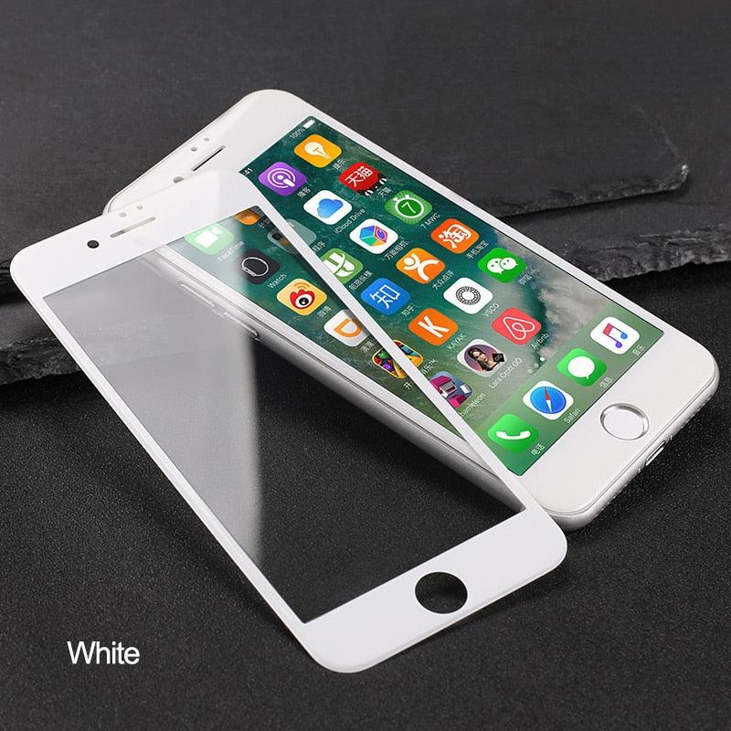 Verre trempé incurvé 9D à couverture complète pour iPhone 7 8 Plus avec bord souple, protection d'écran en verre trempé pour iPhone 7 8 6 6S Plus Film de protection d'écran en verre trempé